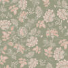 AMELIE LICHEN wallpaper olive green background with pink and beige flower design