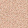 Annabelle peach wallpaper with light peach background and darker peach and green floral pattern
