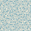Annabelle teal wallpaper with cream background and light blue and grey floral design