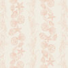 Bonnie Soft Red wallpaper with seaside theme and shells and seaweed design on a cream background