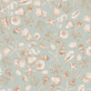 CHARLOTTE PEBBLE light green blue Wallpaper with a selection of shells, seaweed, starfish and seahorses in beige and white