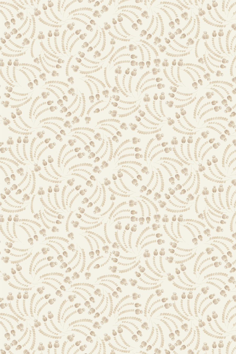 ELSIE SOFT PEBBLE wallpaper cream background with beige abstract flower design