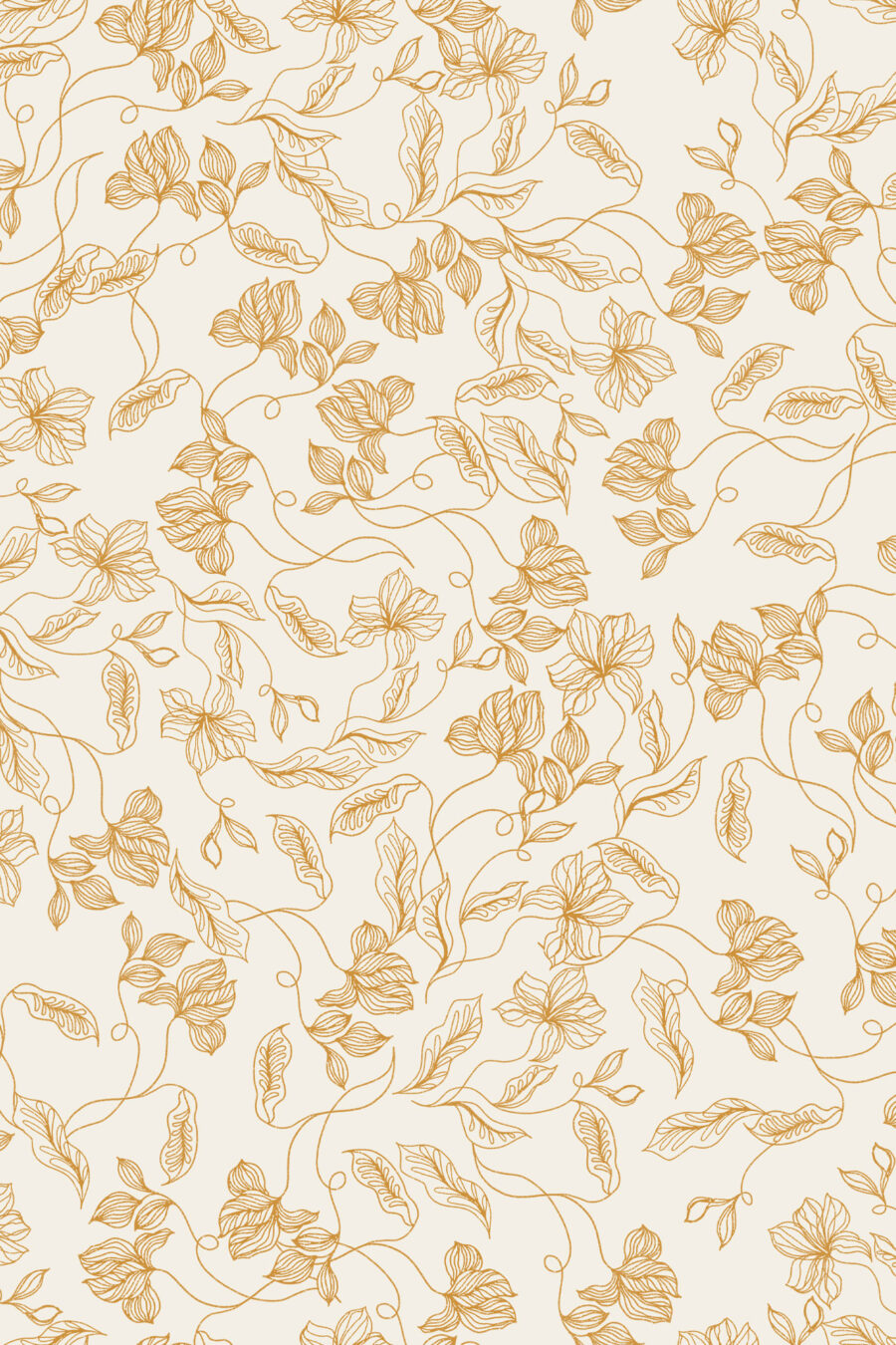 Elena Cream Wallpaper with ochre floral design