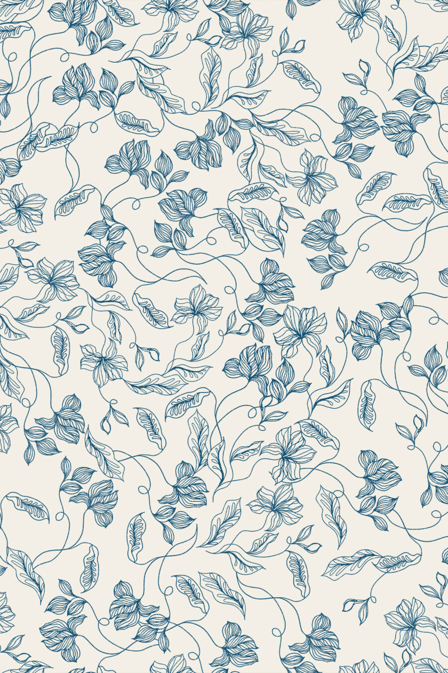 Elena Wallpaper with cream background and teal floral design