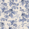 Mina light blue wallpaper with blue fern design with accent of black in the flowers