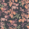 MINA MIDNIGHT wallpaper with dark background and orange, pink and green fern designs