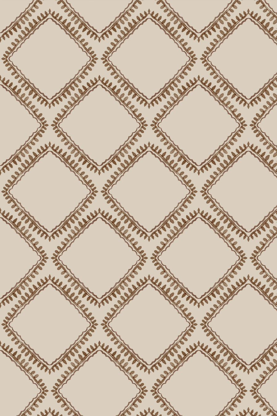 florence rust wallpaper beige background with rust handdrawn pattern