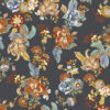 lottie midnight wallpaper with dark orange blue, green and beige floral design